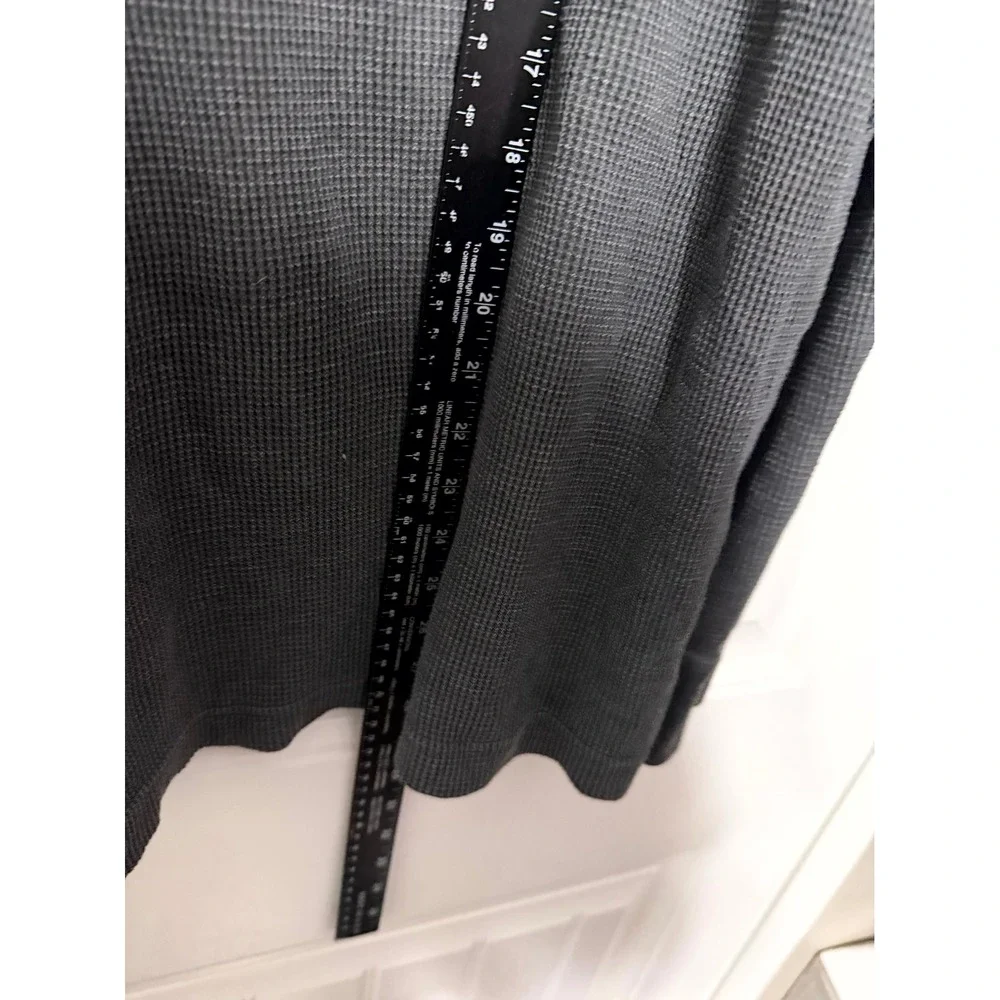 Banana Republic Henley Shirt Mens XL Gray Waffle Knit Thermal Long Sleeve